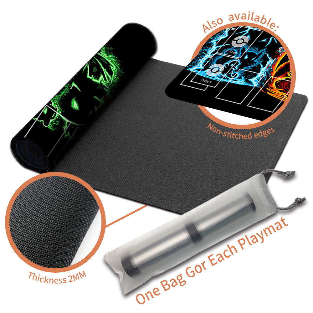 Pokemon Playmat Stitched Edge With Zones + Free Bag Trading Card Game Playmat Stitched Edge of MTG TCG CCG