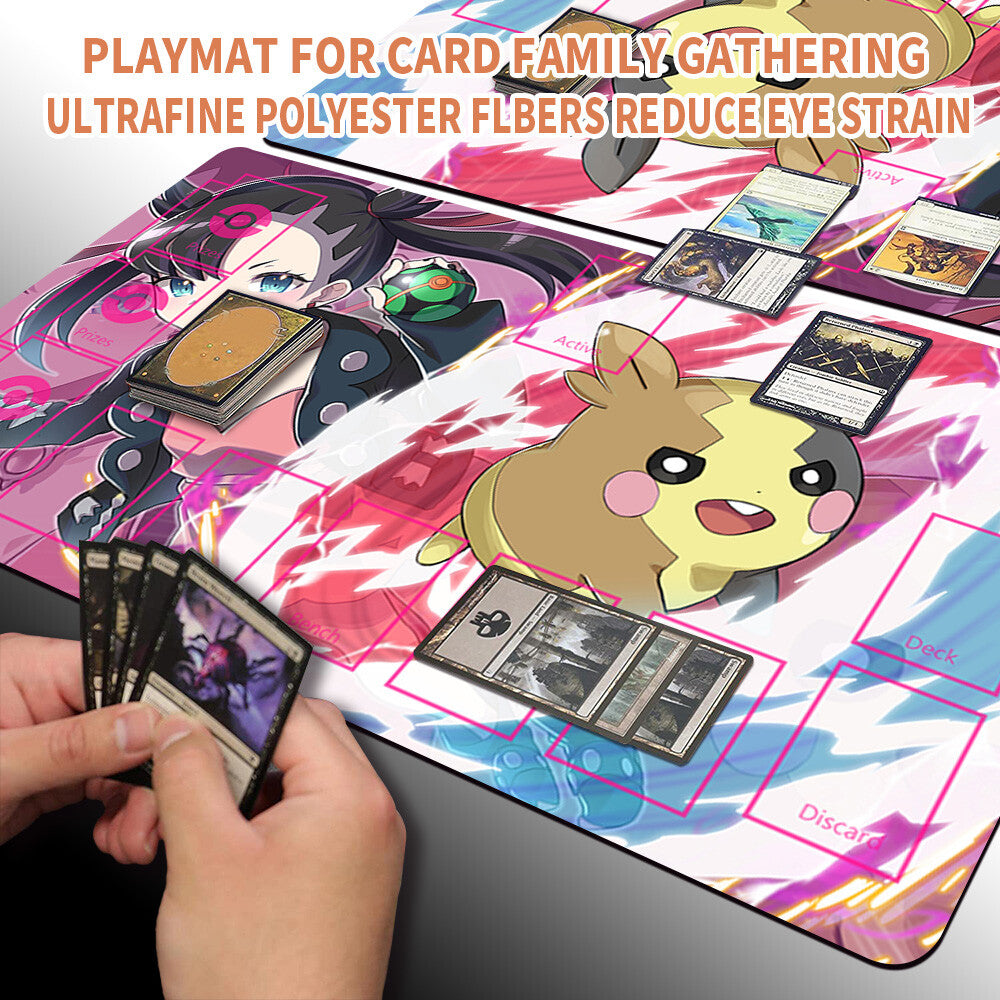 Pokemon Playmat Stitched Edge With Zones + Free Bag Trading Card Game Playmat Stitched Edge of MTG TCG CCG