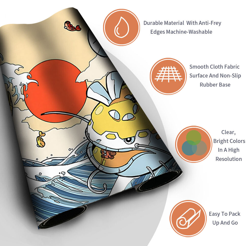 New Pokemon Dragonite Playmat Stitched Edge with Free Bag | Pokemon Playmat Stitched Edge With Zones |215455
