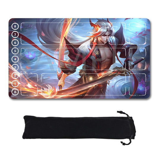 Yone - League Of Legends Riftbound Playmat 24x14 in + Free Storage Bag