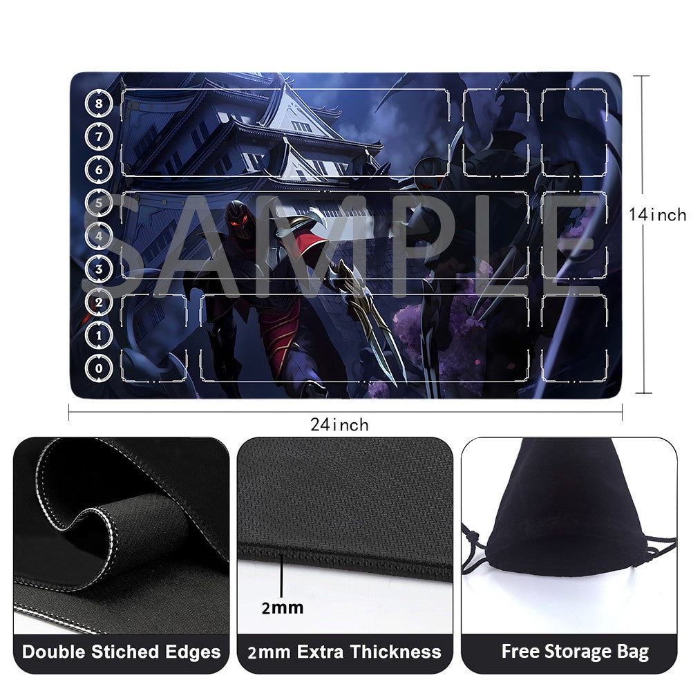Zed - League Of Legends Riftbound Playmat 24x14 in + Free Storage Bag