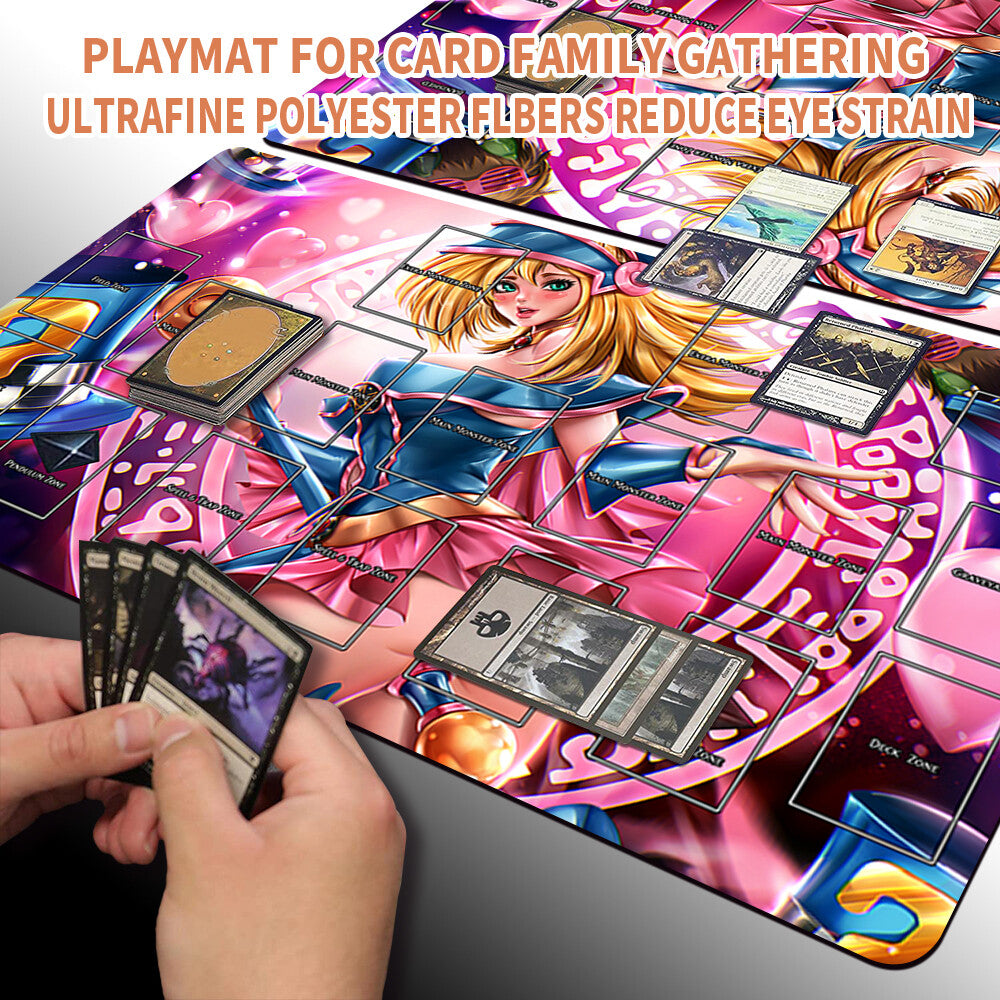Yugioh Playmat Stitched Edge With Card Zones Yugioh Mouse pad Playmat Stitched Edge of Yugioh TCG