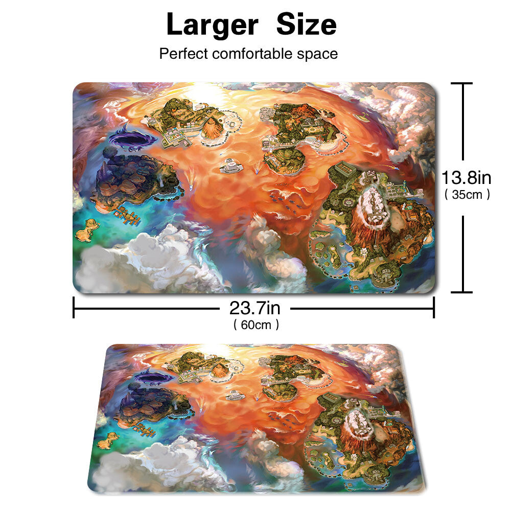 865082 - Board Game Pokemon Map Playmat Stitched Edge Games Mousepad Play Mat of TCG