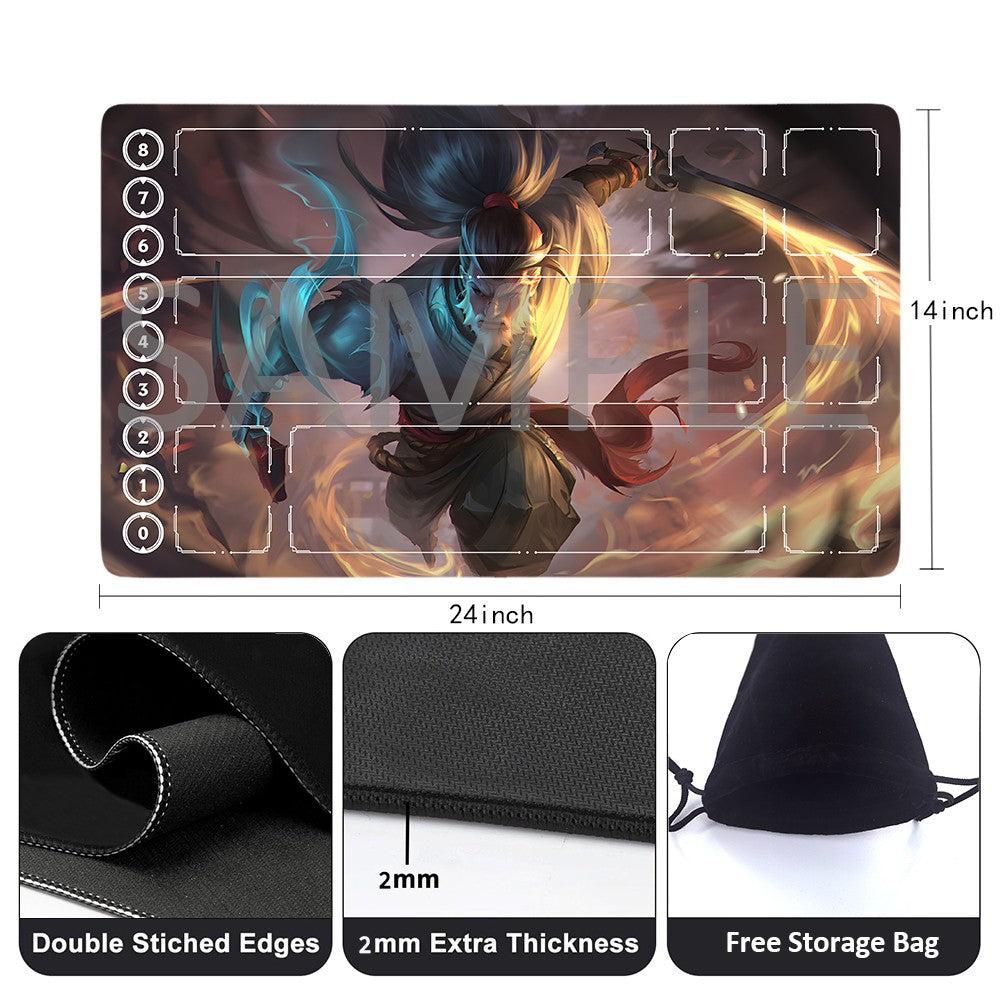 Yasuo - League Of Legends Riftbound Playmat 24x14 in + Free Storage Bag