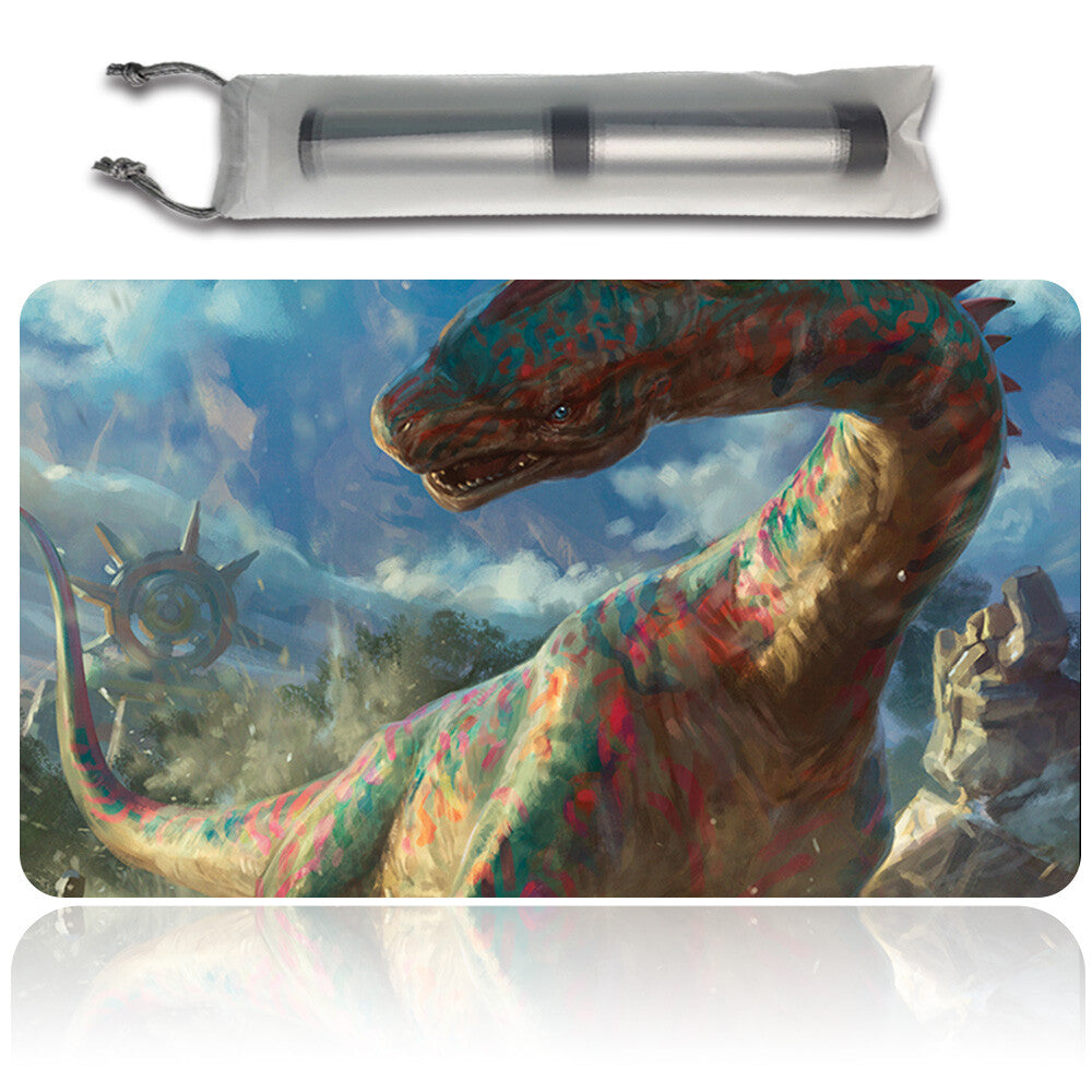THRASHING BRONTODON - Magic The Gathering MTG Playmat TCG CCG MTG Playmat Stitched Edge