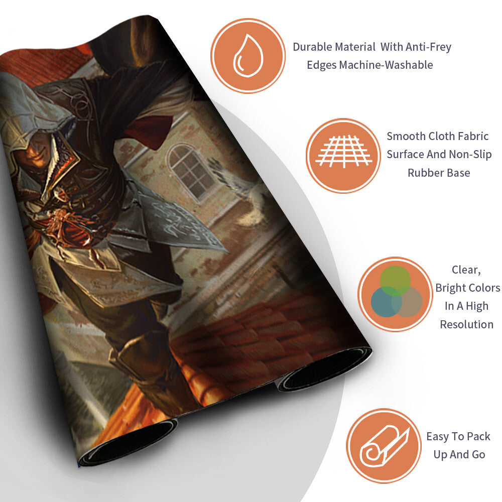 EZIO, BLADE OF VENGEANCE - Magic The Gathering MTG Playmat TCG CCG MTG Playmat Stitched Edge
