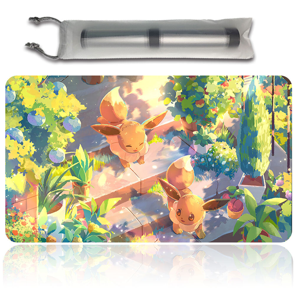 New Pokemon Eevee Playmat Stitched Edge with Free Bag | Pokemon Playmat Stitched Edge With Zones | 357640