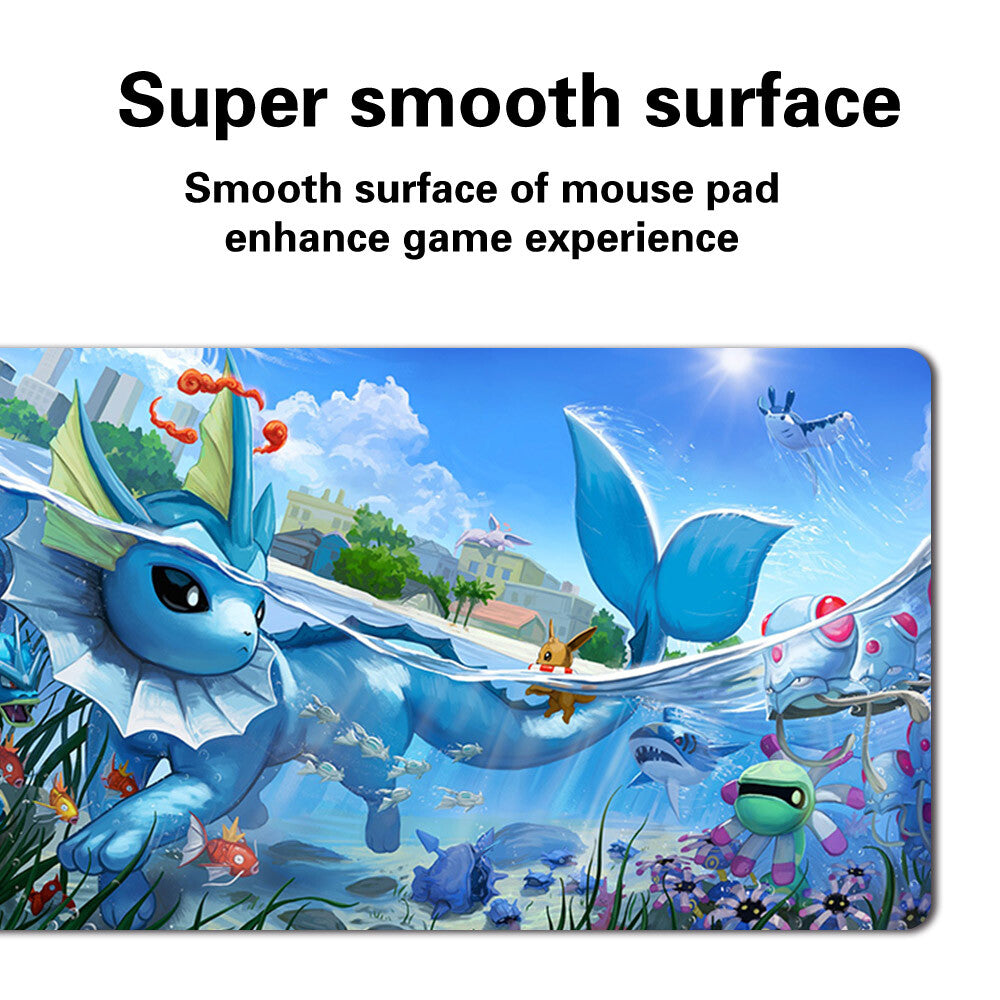 904248 - Board Game Pokemon Vaporeon Playmat Stitched Edge Games Mousepad Play Mat of TCG