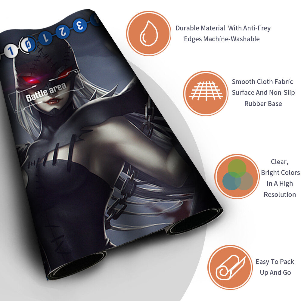 Board Game Digimon Playmat With Card Zones Mousepad Playmat of TCG CCG Stitched Edge