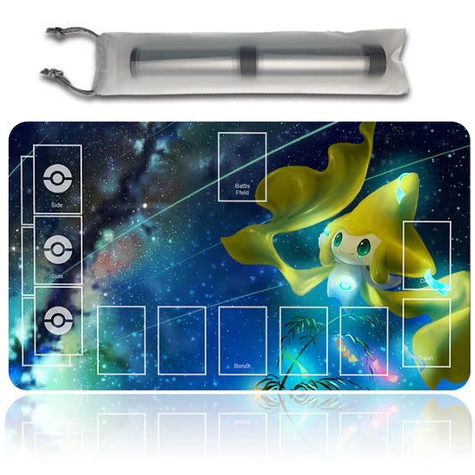 NEW Pokemon Playmat Stitched Edge with Card Zones Free Bag Rubber Playmat Stitched Edge Compatible Pokemon