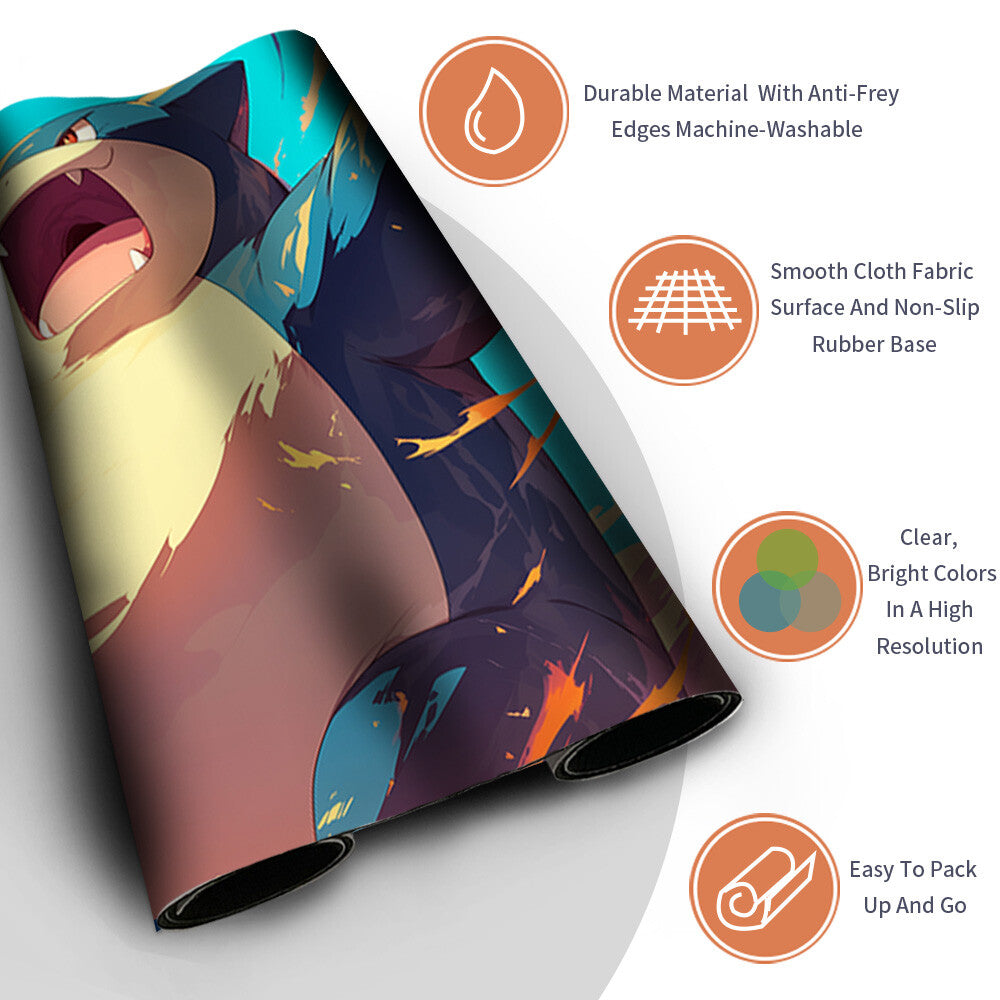 New Pokemon Snorlax Playmat Stitched Edge with Free Bag | Pokemon TCG Playmat Stitched Edge | 1356781