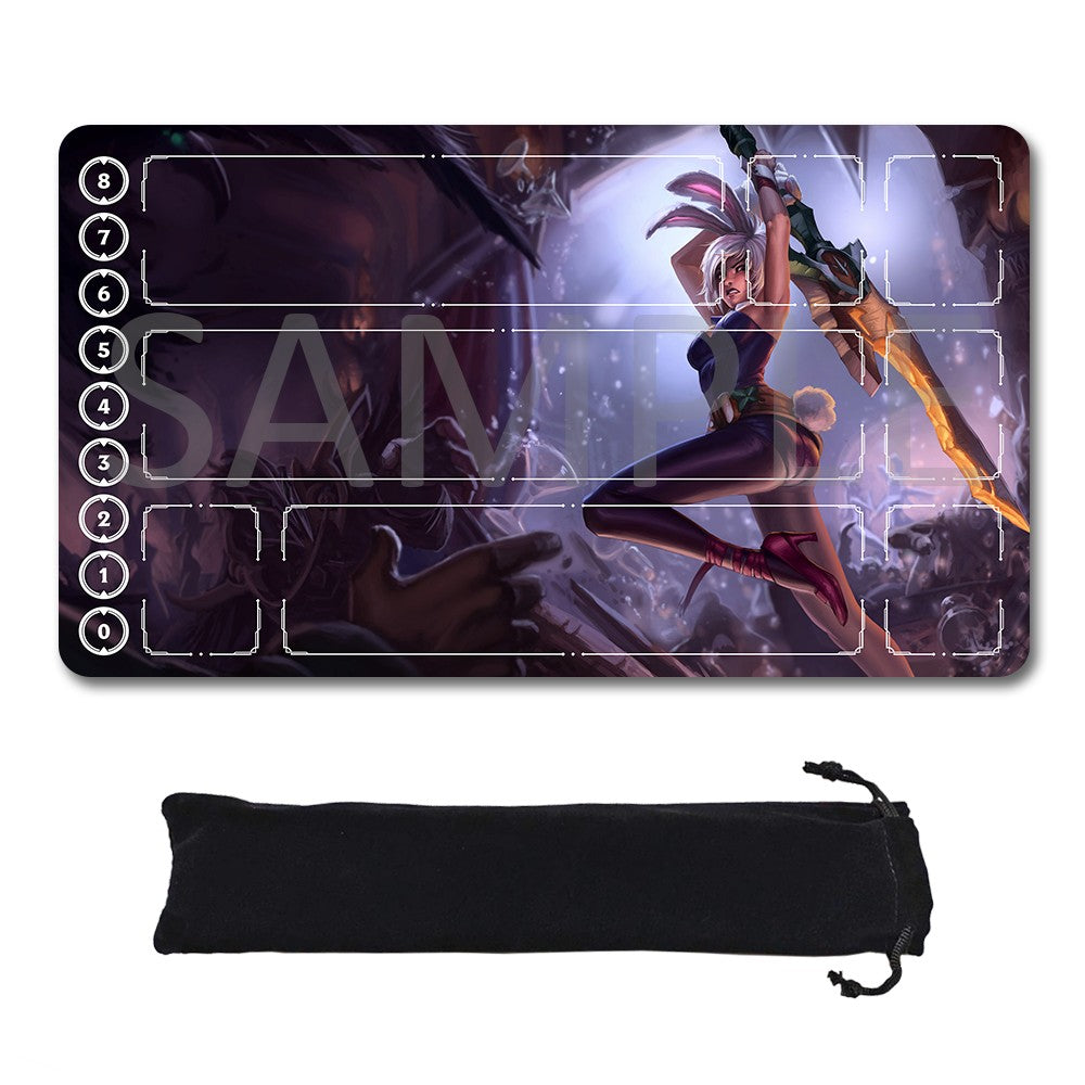 Riven - League Of Legends Riftbound Playmat 24x14 in + Free Storage Bag