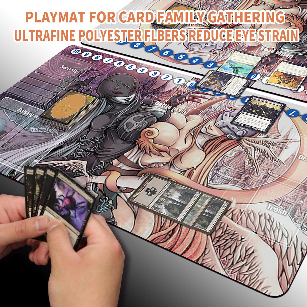 Board Game Digimon Playmat With Card Zones Mousepad Playmat of TCG CCG Stitched Edge