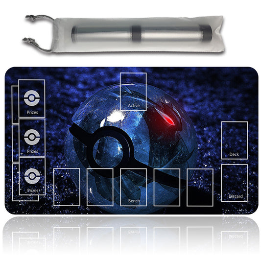 NEW Pokemon Playmat Stitched Edge with Card Zones Free Bag Rubber Playmat Stitched Edge Compatible Pokemon