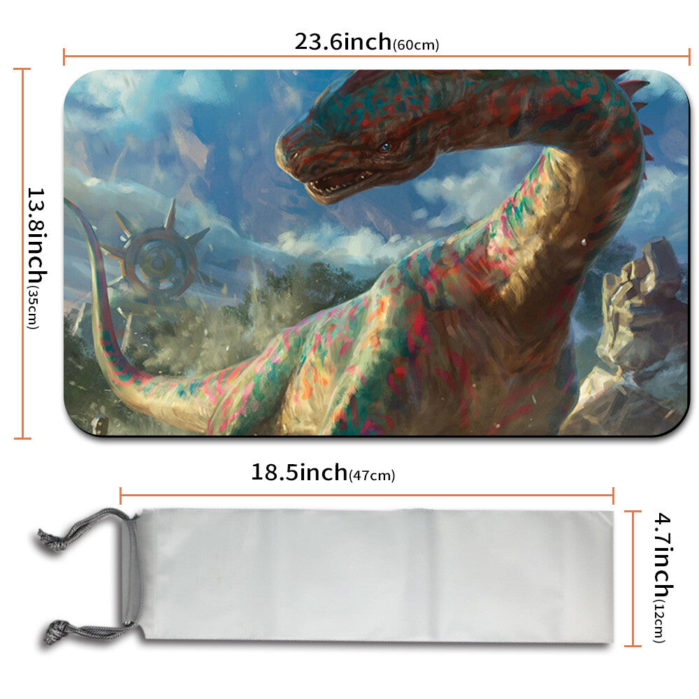 THRASHING BRONTODON - Magic The Gathering MTG Playmat TCG CCG MTG Playmat Stitched Edge