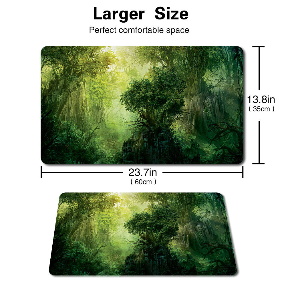 Green-Mana-Forest - Board Game MTG Playmat Games Mousepad Play Mat of TCG Stitched Edge