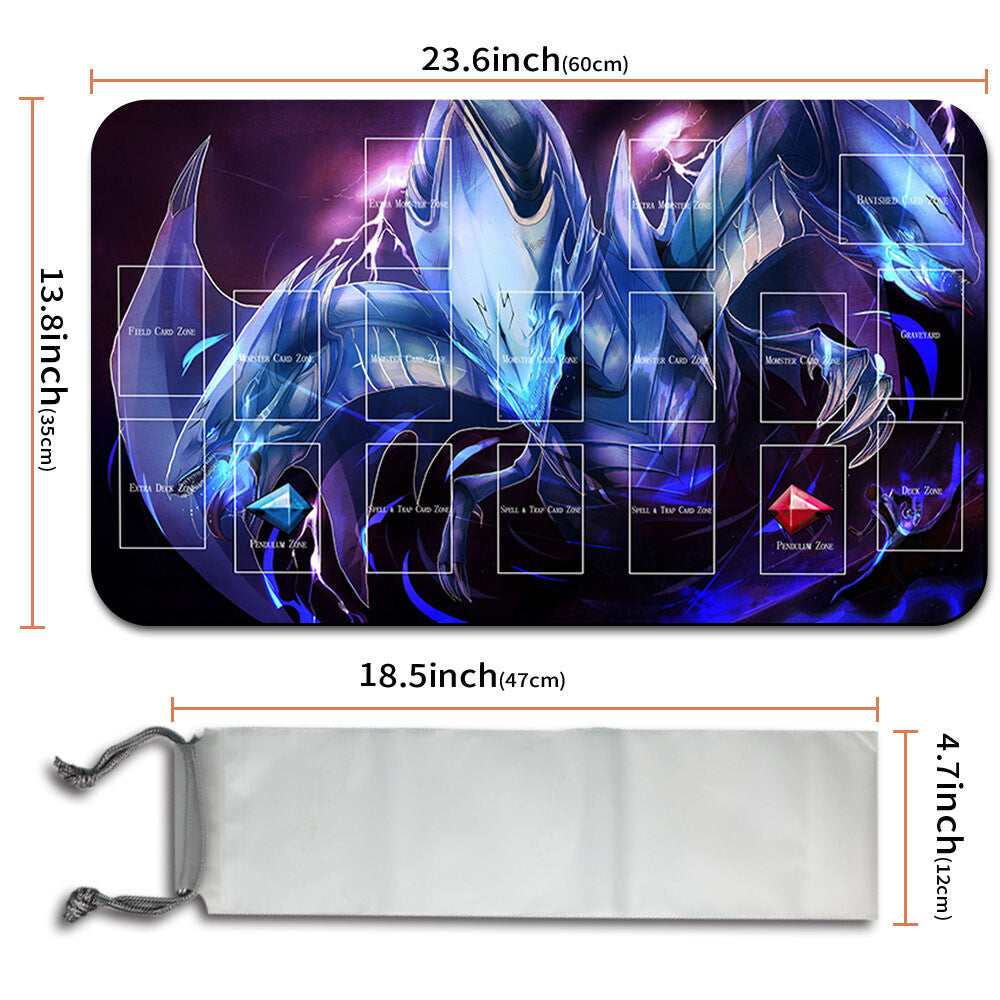 Yugioh Playmat Stitched Edge With Card Zones Yugioh Mouse pad Playmat Stitched Edge of Yugioh TCG | d7m7xyg