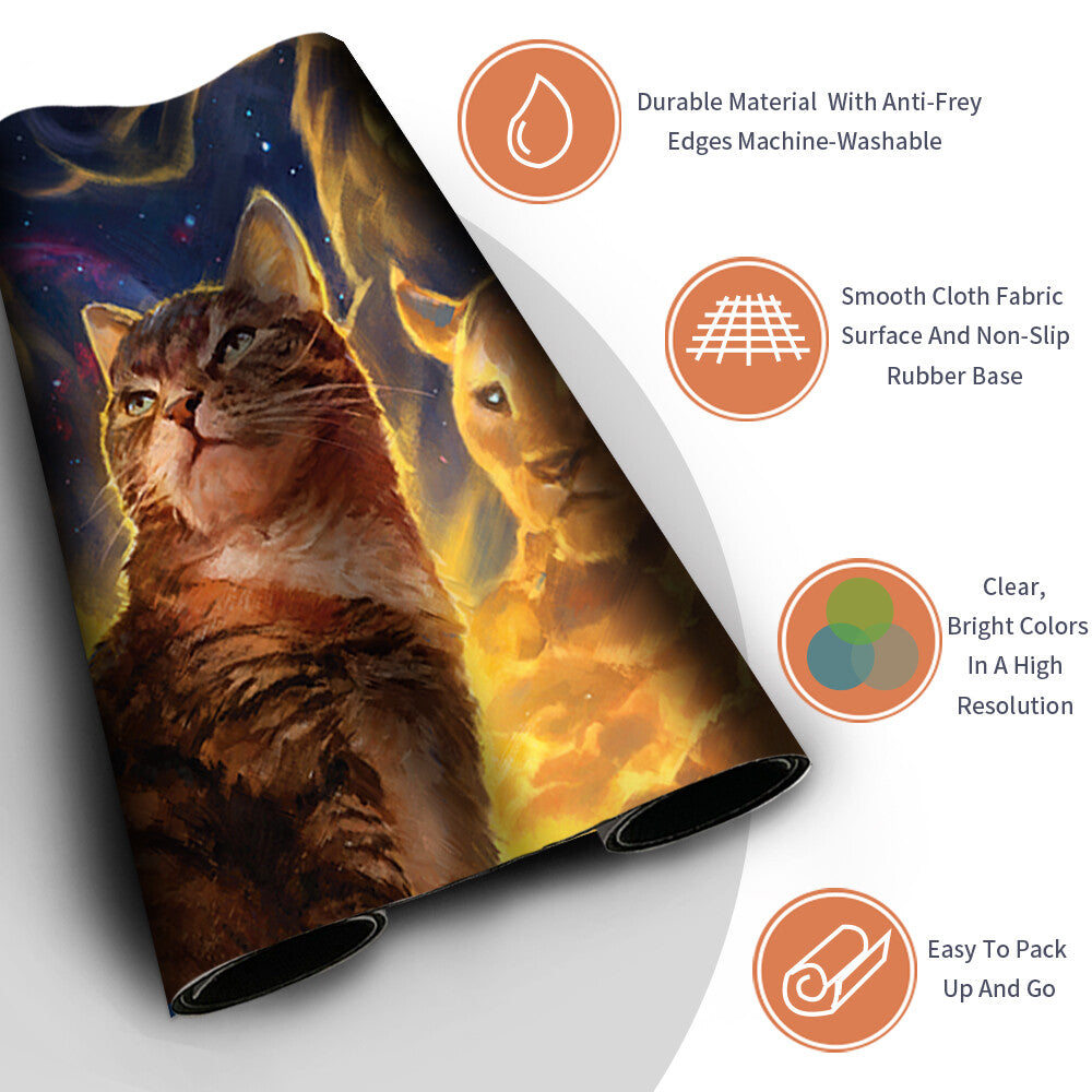 NINE LIVES - Magic The Gathering Playmat Trading Card Game Playmat for MTG CCG Stitched Edge