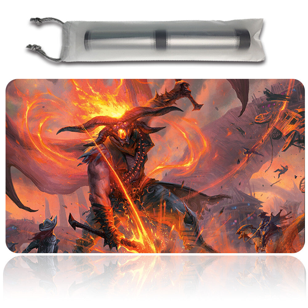 DEMONIC RUCKUS - Magic The Gathering MTG Playmat TCG CCG MTG Playmat Stitched Edge