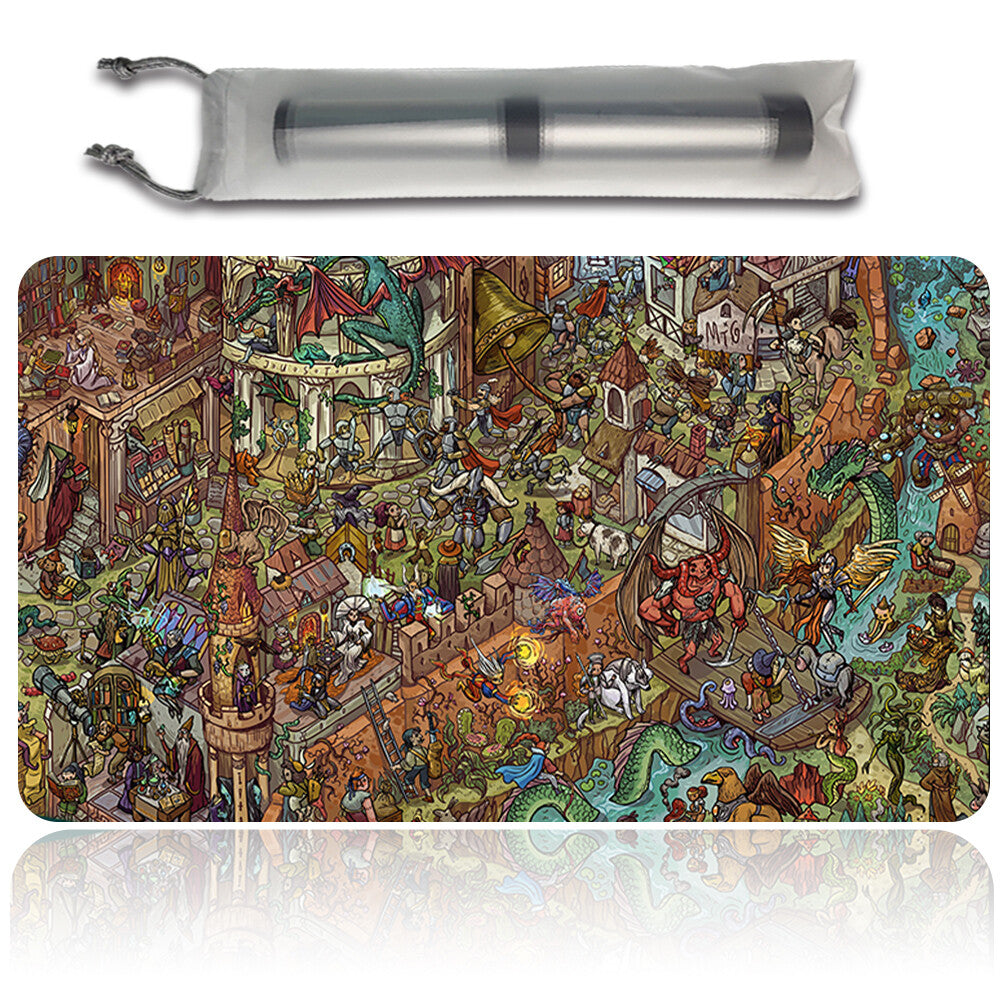 Magic The Gathering Playmat - Board Game MTG Playmat WHERE'S FBLTHP Size 60X35 Stitched Edge