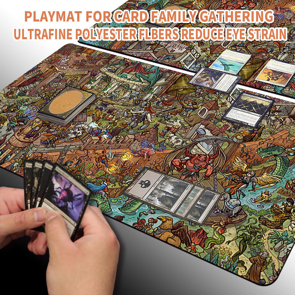 Magic The Gathering Playmat - Board Game MTG Playmat WHERE'S FBLTHP Size 60X35 Stitched Edge
