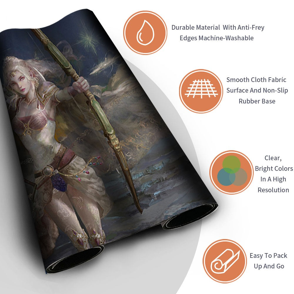 Rosa, Resolute White Mage - Magic The Gathering MTG Playmat TCG CCG MTG Playmat Stitched Edge