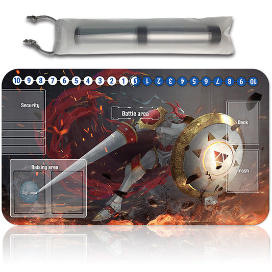 Board Game Digimon Playmat With Card Zones Mousepad Playmat of TCG CCG Stitched Edge