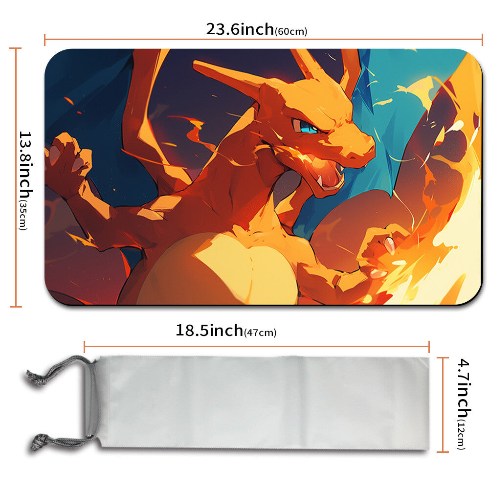 New Pokemon Charizard Playmat Stitched Edge with Free Bag | Pokemon TCG Playmat Stitched Edge | 1351146