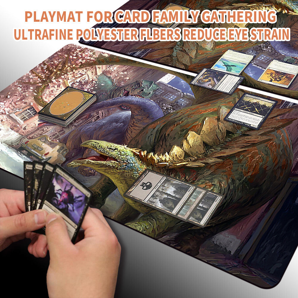 Displaced Dinosaurs - Magic The Gathering MTG Playmat TCG CCG MTG Playmat Stitched Edge