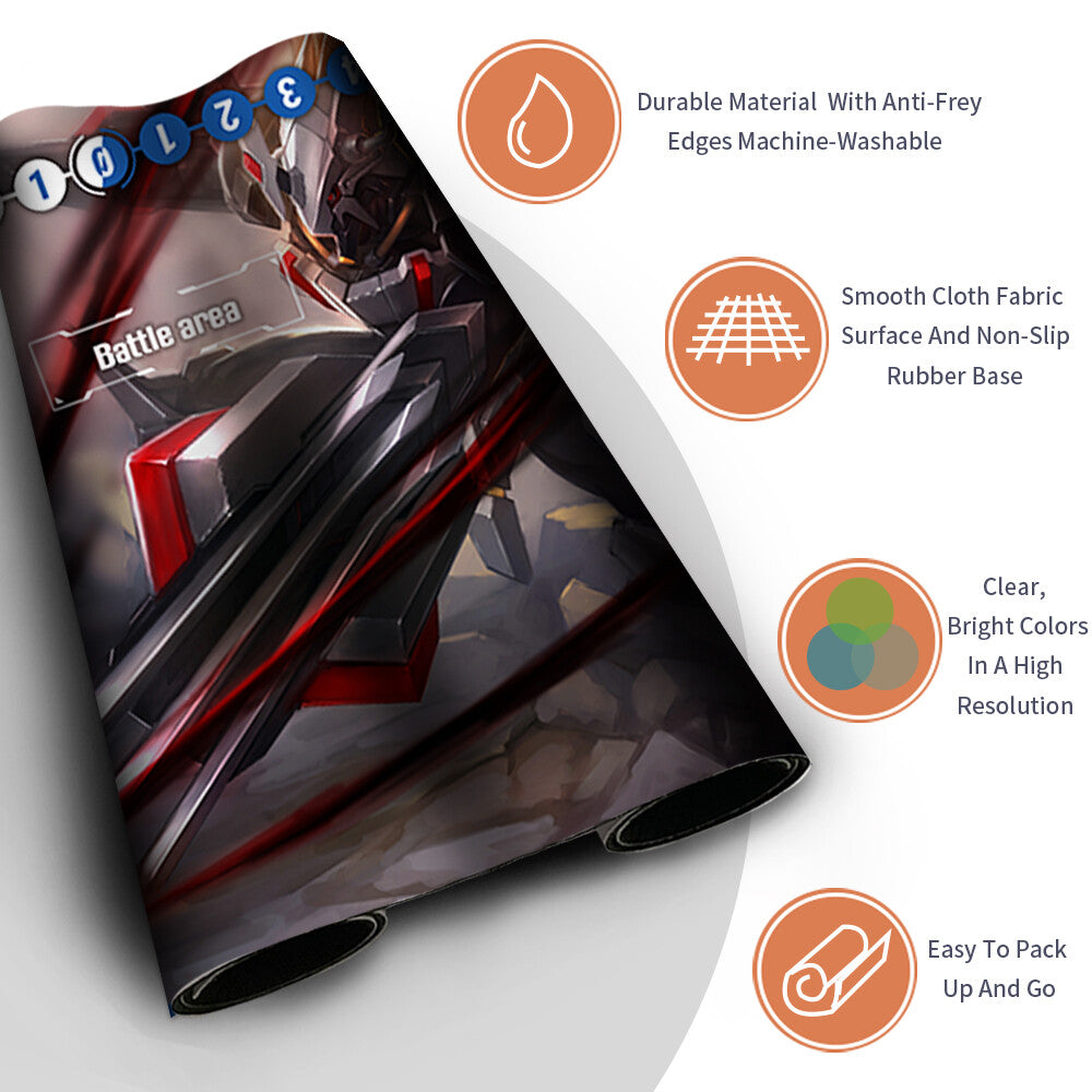 Board Game Digimon Playmat With Card Zones Mousepad Playmat of TCG CCG Stitched Edge