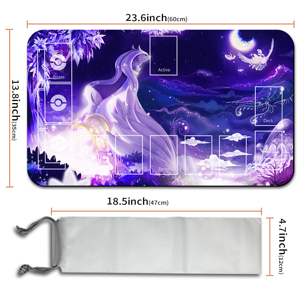 NEW Pokemon Playmat Stitched Edge with Card Zones Free Bag Rubber Playmat Stitched Edge Compatible Pokemon