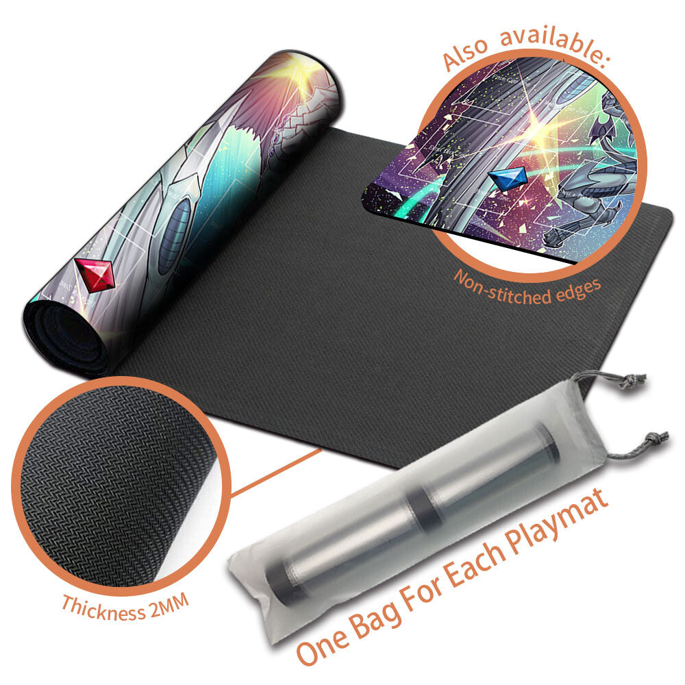 Yugioh Playmat Stitched Edge With Card Zones Yugioh Mouse pad Playmat Stitched Edge of Yugioh TCG | 2427909