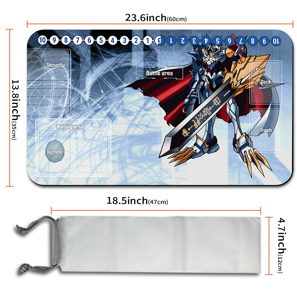 Board Game Digimon Playmat With Card Zones Mousepad Playmat of TCG CCG Stitched Edge