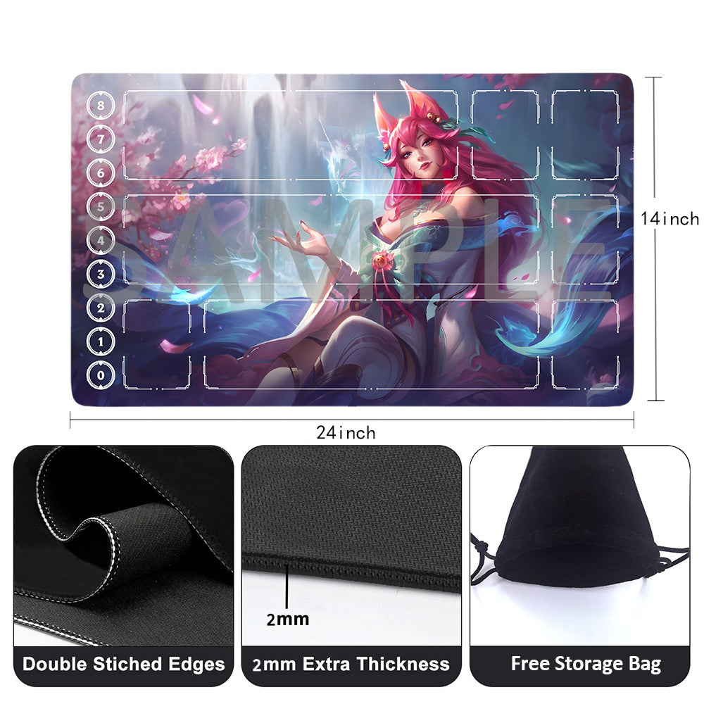 Ahri - League Of Legends Riftbound Playmat 24x14 in + Free Storage Bag