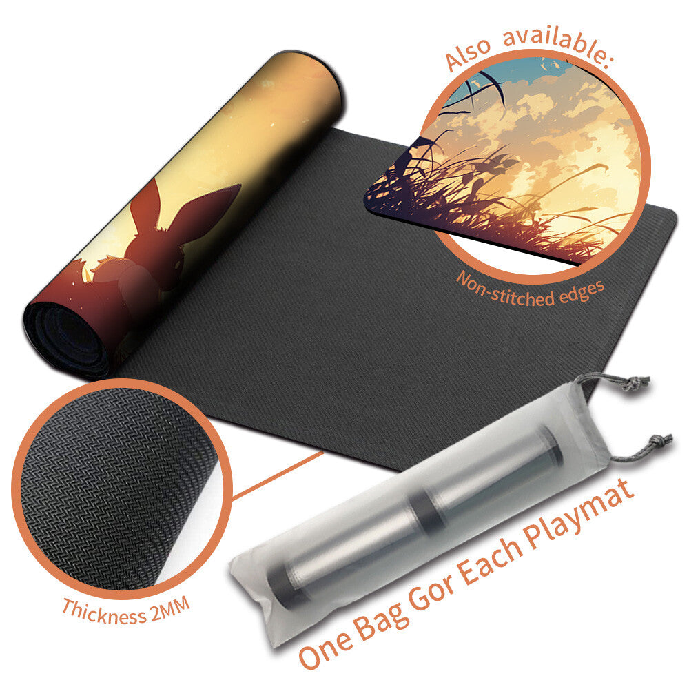 New Pokemon Eevee Playmat Stitched Edge with Free Bag | Pokemon TCG Playmat Stitched Edge | 1351901