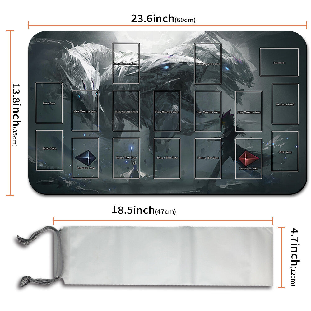 Yugioh Playmat Stitched Edge With Card Zones Yugioh Mouse pad Playmat Stitched Edge of Yugioh TCG