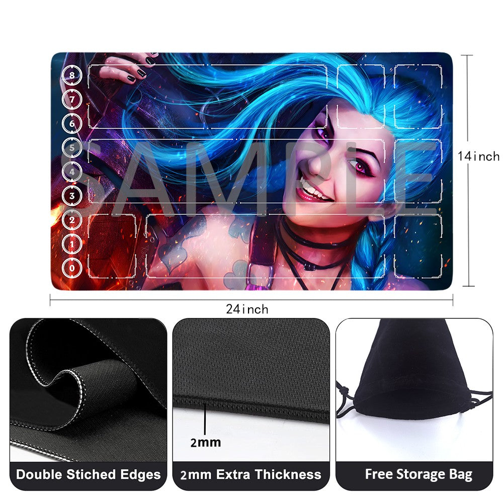 Jinx - League Of Legends Riftbound Playmat 24x14 in + Free Storage Bag