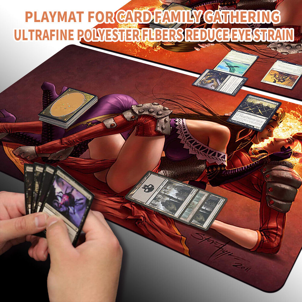 Liliana vess chandra - Magic The Gathering Playmat TCG CCG MTG Playmat Stitched Edge