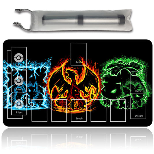 Pokemon Playmat Stitched Edge With Zones + Free Bag Trading Card Game Playmat Stitched Edge of MTG TCG CCG