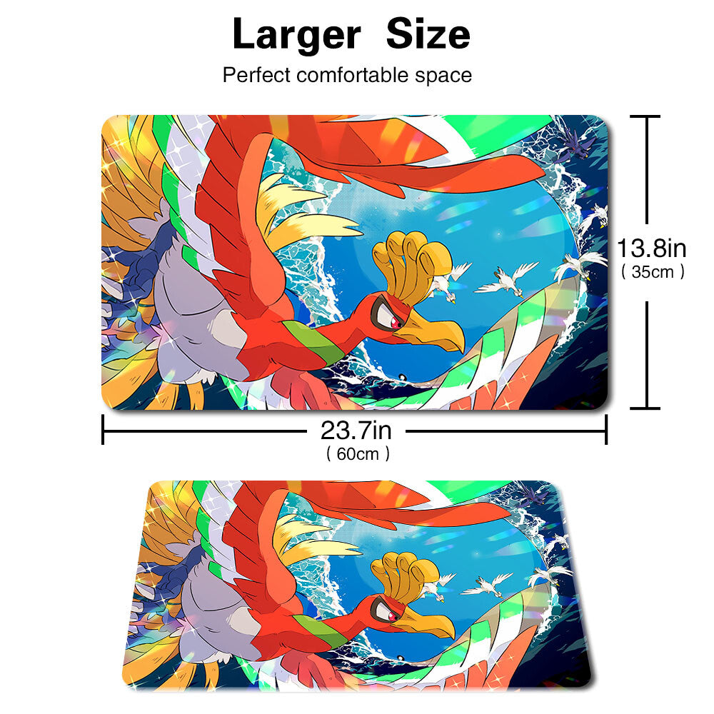 512359 - Board Game Pokemon Ho-Oh Playmat Stitched Edge Games Mousepad Play Mat of TCG