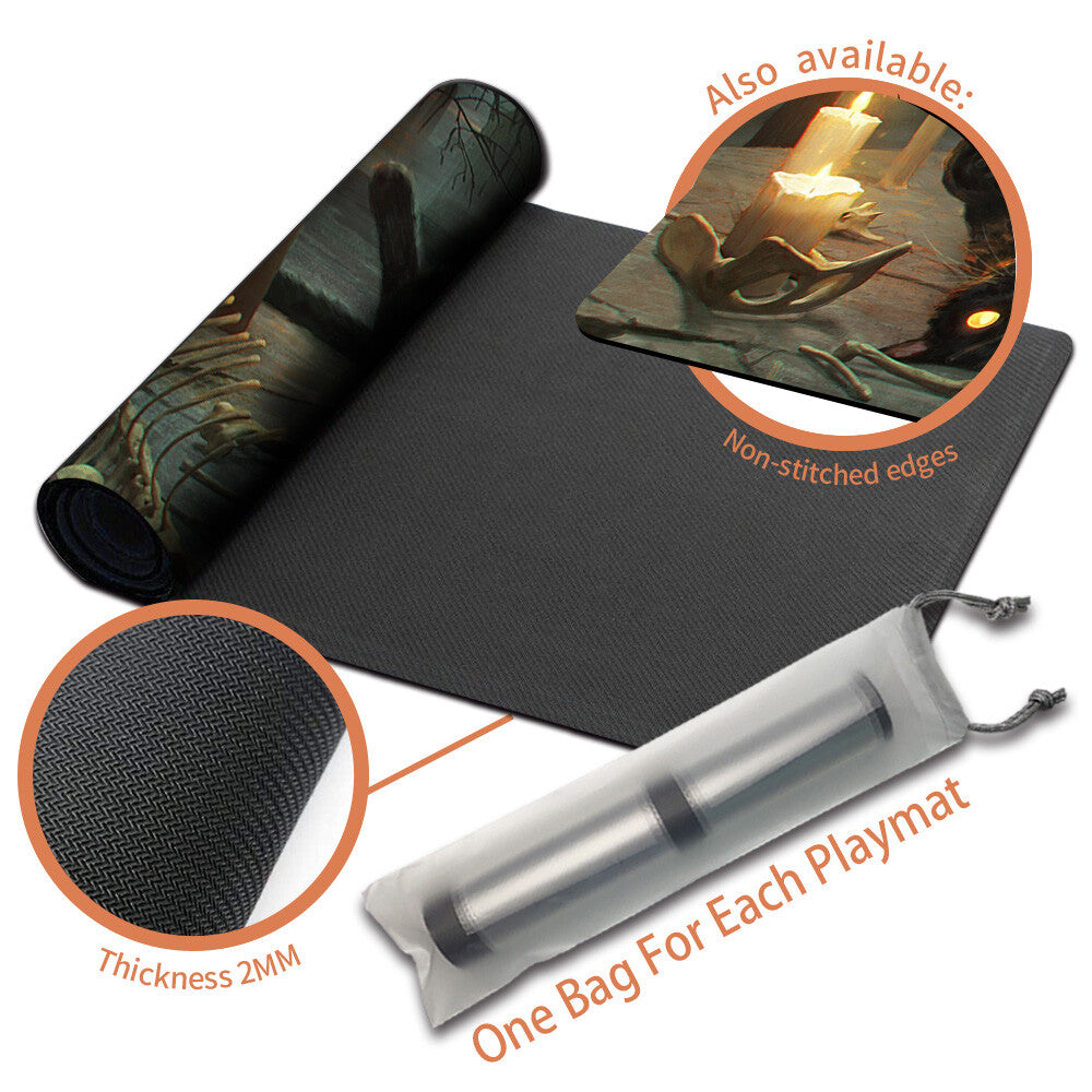 Nine-Lives Familiar - Magic The Gathering MTG Playmat TCG CCG MTG Playmat Stitched Edge