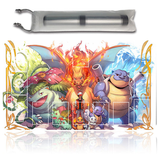 Pokemon Playmat With Zones + Free Bag Trading Card Game Playmat of MTG TCG CCG