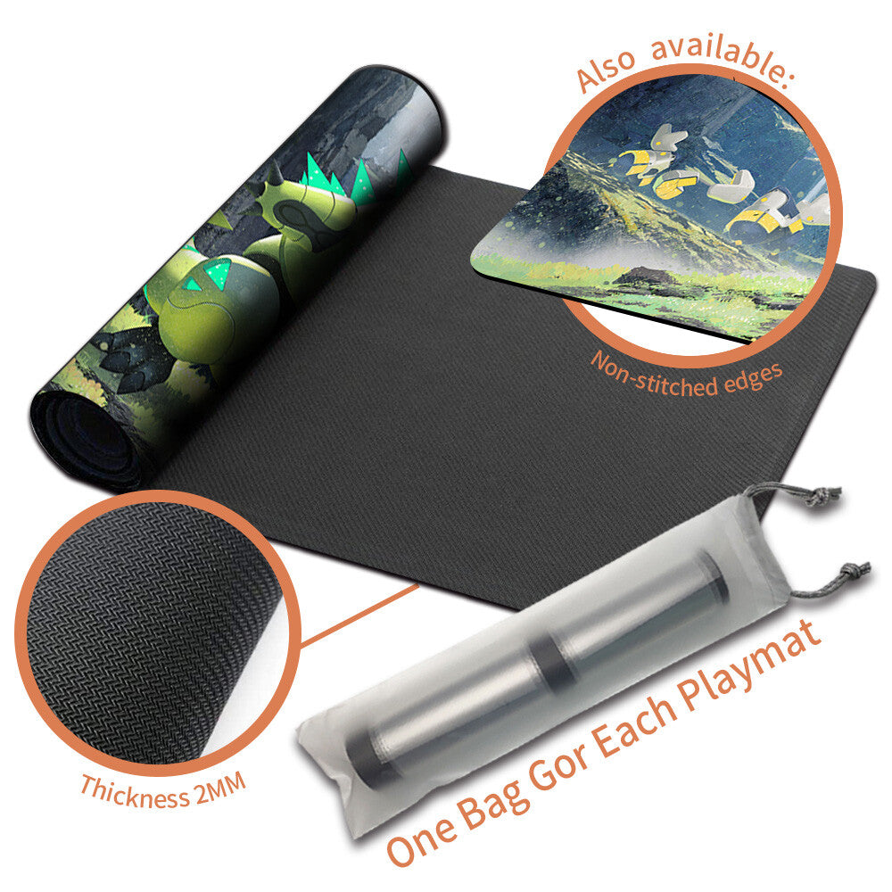 New Pokemon Tyranitar Playmat Stitched Edge with Free Bag | Pokemon TCG Playmat Stitched Edge | 329482