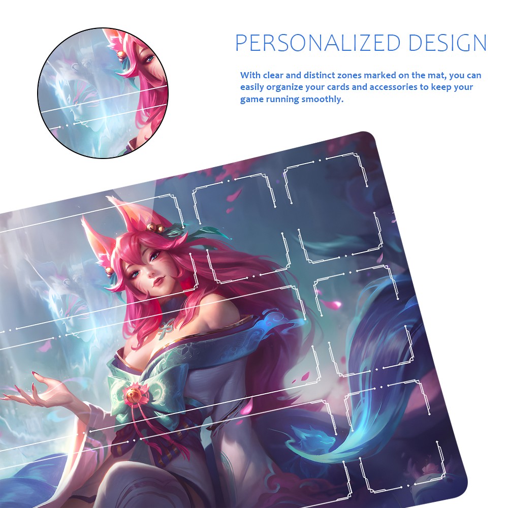 Ahri - League Of Legends Riftbound Playmat 24x14 in + Free Storage Bag