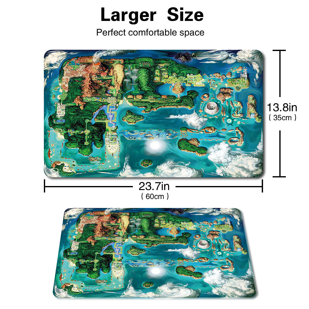 910141 - Board Game Pokemon Map Playmat Stitched Edge Games Mousepad Play Mat of TCG