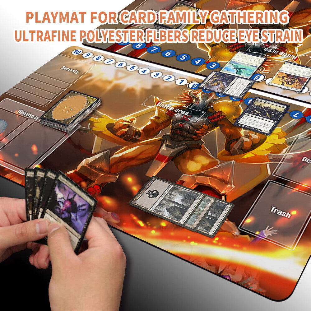 Board Game Digimon Playmat With Card Zones Mousepad Playmat of TCG CCG Stitched Edge
