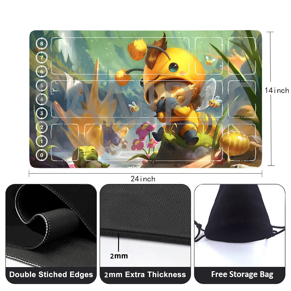 Teemo - League Of Legends Riftbound Playmat 24x14 in + Free Storage Bag