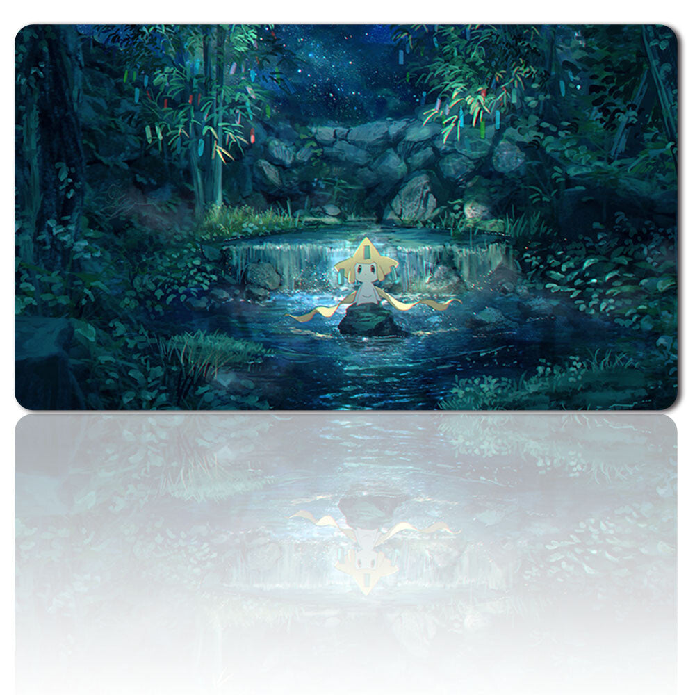 864574 - Board Game Pokemon Jirachi Playmat Stitched Edge Games Mousepad Play Mat of TCG