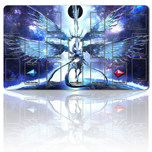 3930171 - Board Game YuGiOh Playmat Stitched Edge Deep-Eyes White Dragon Playmat Stitched Edge of TCG