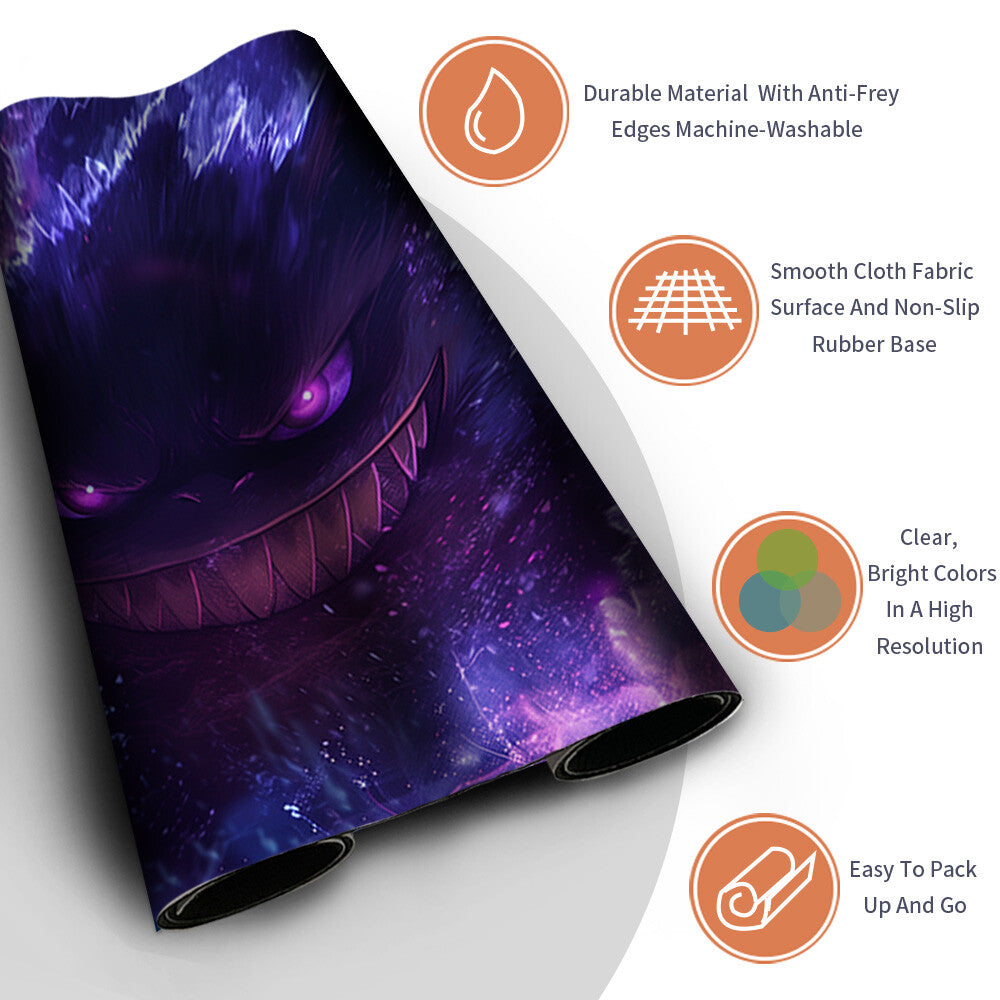 New Pokemon Gengar Playmat Stitched Edge with Free Bag | Pokemon TCG Playmat Stitched Edge | 1358789